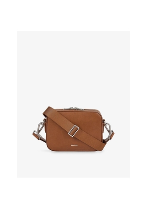 Mens Sandro Logo-Embossed Leather Shoulder Bag