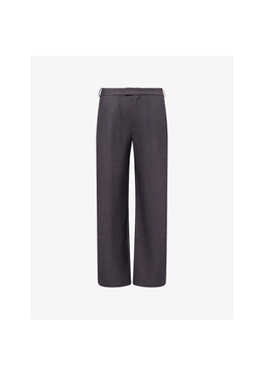 Womens The Couture Club Side-Pleat Wide-Leg Stretch-Woven Trousers