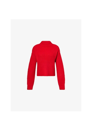 Womens Good American Chunky Mock-Neck Knitted Jumper