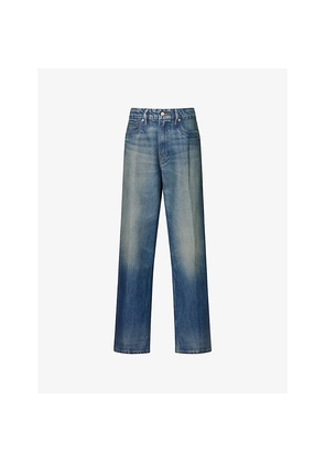 Womens Good American Good '90S Coated Relaxed-Fit Denim-Blend Jeans