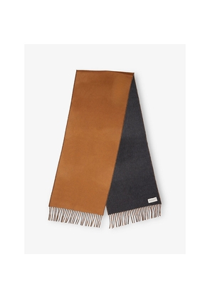 Mens Johnstons Of Elgin Contrast Reversible Cashmere Scarf