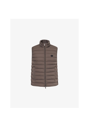 Mens Emporio Armani Brand-Patch Regular-Fit Woven-Down Gilet