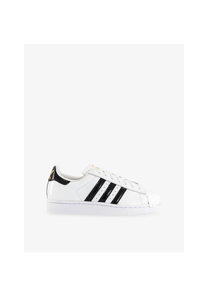 Womens Adidas Superstar II Patent-Leather Low-Top Trainers