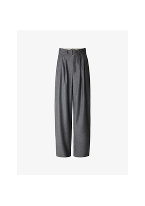 Womens Soeur Cole Wide-Leg High-Rise Wool-Blend Trousers
