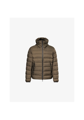 Mens Emporio Armani Brand-Print Hooded Shell-Down Jacket