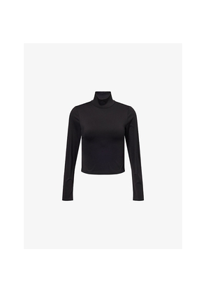 Womens Good American Scuba Turtleneck Stretch-Woven Top