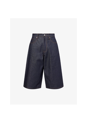 Mens Basketcase Breacher Leopard-Print Pocket Denim Shorts