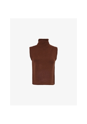 Womens Me And Em High-Neck Sleeveless Knitted Cashmere Vest