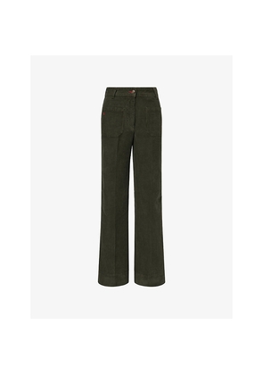 Womens Victoria Beckham Alina Wide-Leg Cotton Trousers