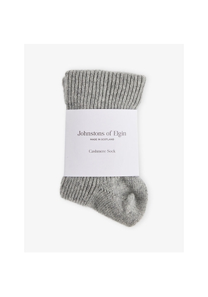 Mens Johnstons Of Elgin Ribbed Travel Cashmere Socks