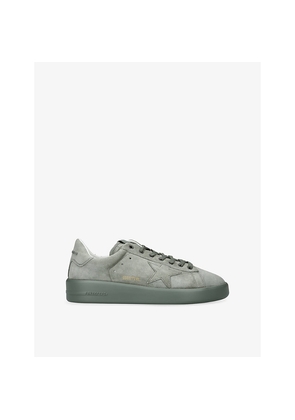 Mens Golden Goose Men's Purestar Suede Low-Top Trainers