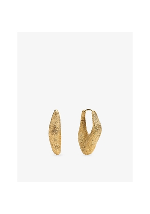 Womens Monica Vinader Antica Textured Medium 18ct Yellow Gold Vermeil Hoop Earrings