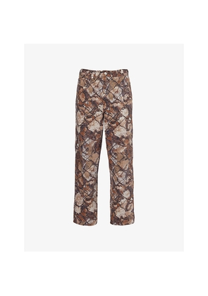 Mens Obey Classic Baggy-Fit Camouflage-Print Denim Jeans
