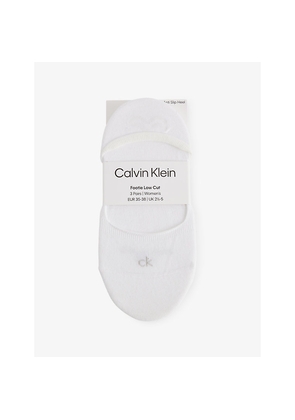 Womens Calvin Klein Footie Low-Cut Pack Of Three Stretch-Cotton Socks