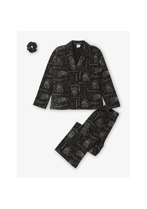 Womens The Disney Store At Selfridges Disney x Skinnydip Unisex Graphic-Print Cotton Pyjama Set With Scrunchie