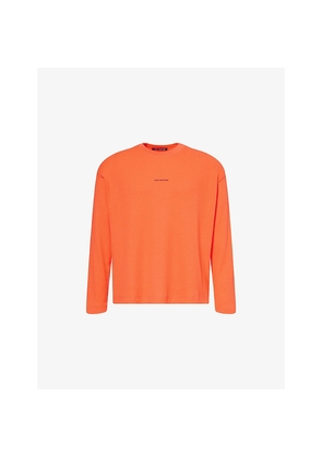 Mens Cole Buxton Embroidered-Logo Long-Sleeve Waffle-Knit Top