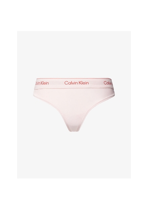 Womens Calvin Klein Icon Branded Stretch-Cotton Blend Thong