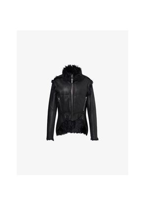 Womens Rick Owens Exploder Shearling Jacket