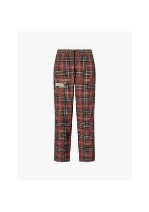 Mens Pleasures x Boiler Room Practice Check-Print Cotton-Blend Jogging Bottoms