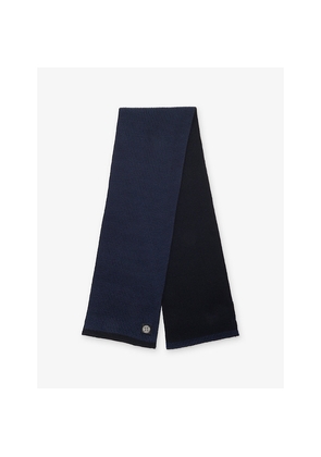 Mens Stone Island Bi-Colour Ribbed Knitted Scarf