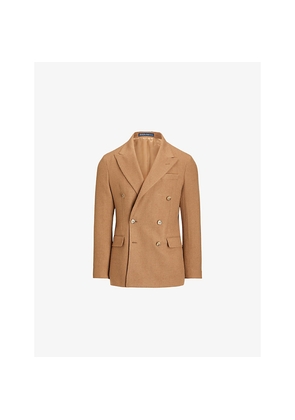 Mens Polo Ralph Lauren Peak-Lapel Double-Breasted Camel-Hair Blazer
