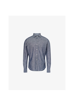 Mens Eleventy Dandy Long-Sleeve Cotton Shirt