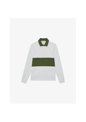 Mens Reiss Mason Colour-Block Cotton Rugby Shirt
