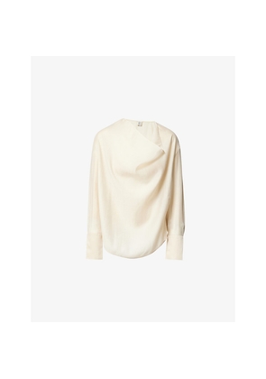 Womens Toteme Cowl-Neck Long-Sleeves Woven Blouse