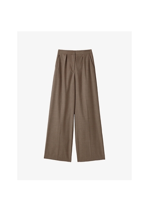 Womens Joseph Alanel Tailored Wide-Leg Wool Trousers