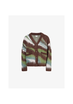 Womens Obey Delirium V-Neck Wool-Blend Cardigan