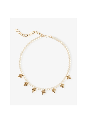 Womens Jennifer Gibson Jewellery Pre-Loved  Jennifer Gibson Leaf Simulated-Pearl Necklace