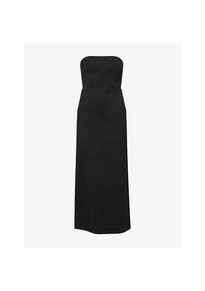 Womens Uma Wang Asaka Strapless Stretch-Wool Blend Midi Dress