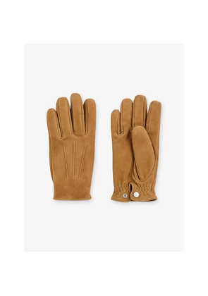 Mens Sandro Stitch-Detail Suede Gloves