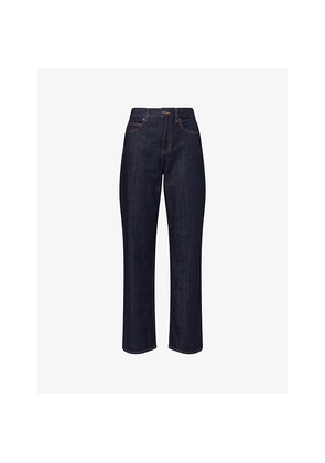 Womens Me And Em Relaxed-Fit Straight-Leg Denim Jeans