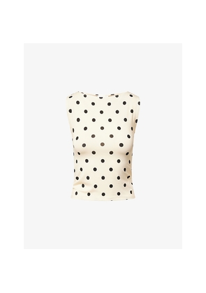 Womens Reformation Dusk Polka-Dot Jersey Top
