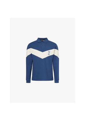 Mens Fred Perry x Craig Green Contrast-Panel Long-Sleeves Cotton-Piqué Polo Shirt
