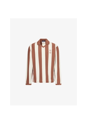 Mens Fred Perry x Craig Green Striped Long-Sleeves Cotton-Jersey Polo Shirt