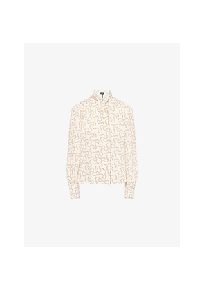 Womens Me And Em Twisted-Line Pussybow Silk Blouse