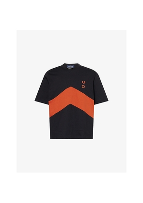 Mens Fred Perry x Craig Green Contrast-Panel Short-Sleeves Cotton-Jersey T-Shirt