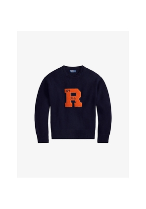 Mens Polo Ralph Lauren Crewneck Logo-Patch Wool Jumper