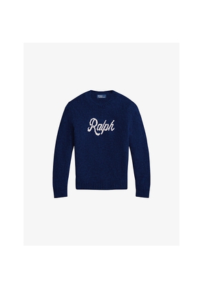 Mens Polo Ralph Lauren Crewneck Logo-Motif Wool and Alpaca Jumper