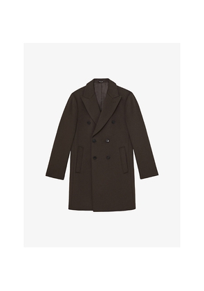 Mens Reiss Timpano Double-Breasted Wool-Blend Overcoat