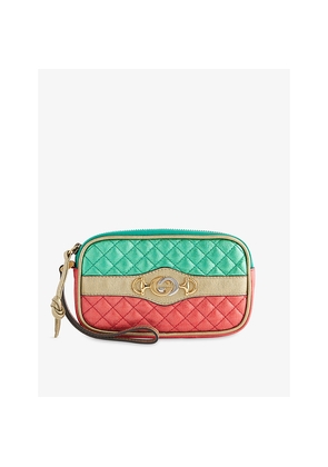 Womens Reselfridges Pre-Loved Gucci Trapuntata Leather Clutch