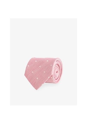 Mens Paul Smith Oxford Polka-Dot Linen and Silk-Blend Tie