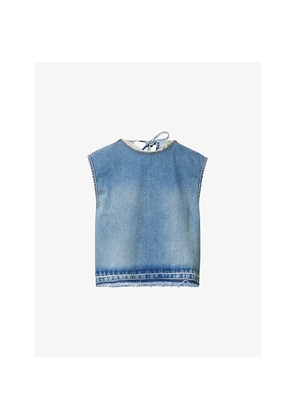 Womens Stel Lagos Cropped Denim Top