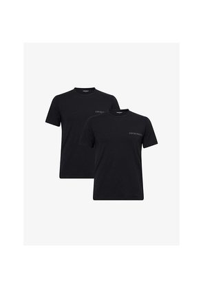 Mens Emporio Armani Logo-Print Pack Of Two Cotton-Jersey T-Shirts
