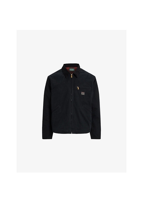 Mens Polo Ralph Lauren Zipped Contrast-Collar Cotton Field Jacket