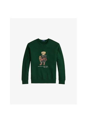 Mens Polo Ralph Lauren Crewneck Bear-Print Cotton-Blend Sweatshirt