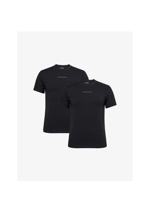 Mens Emporio Armani Logo-Print Pack Of Two Cotton-Jersey T-Shirts