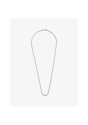 Mens Serge Denimes Rounded Snake Rhodium-Plated 925 Sterling Silver Necklace